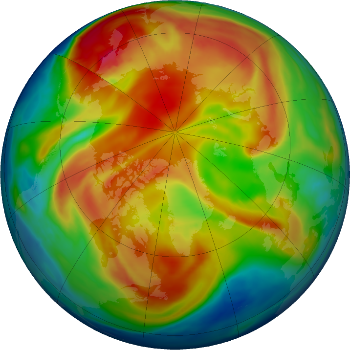 Arctic ozone map for 02 February 2019